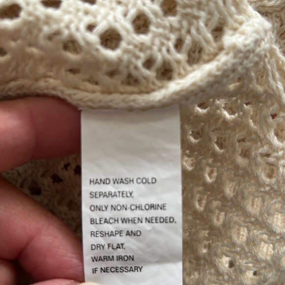 Jeanne Pierre Cream Loose Weave Zippered Back Hi Low Sweater - Picture 8 of 8